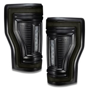 Ford F-350 LED Tail Lights - Rear - ORACLE Lighting - Flush Mount, Black Series - Black - `17-`22